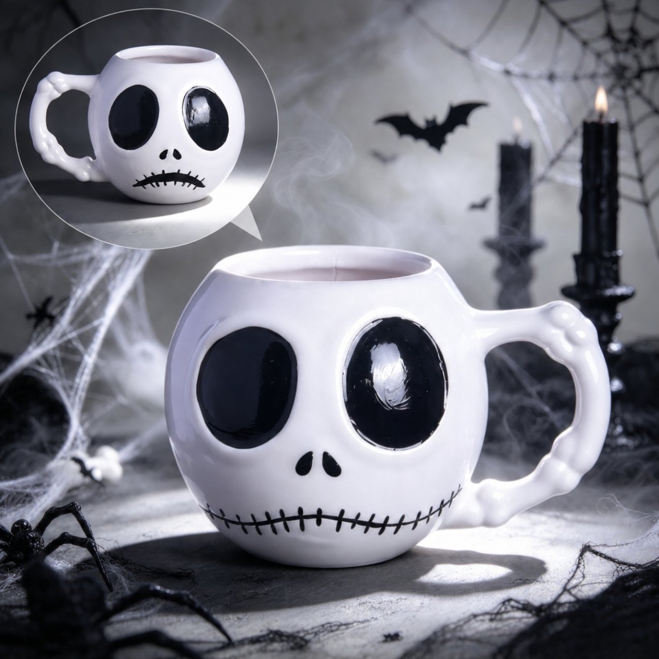Caneca 3D Jack Skellington 450ml Porcelana Zonacriativa