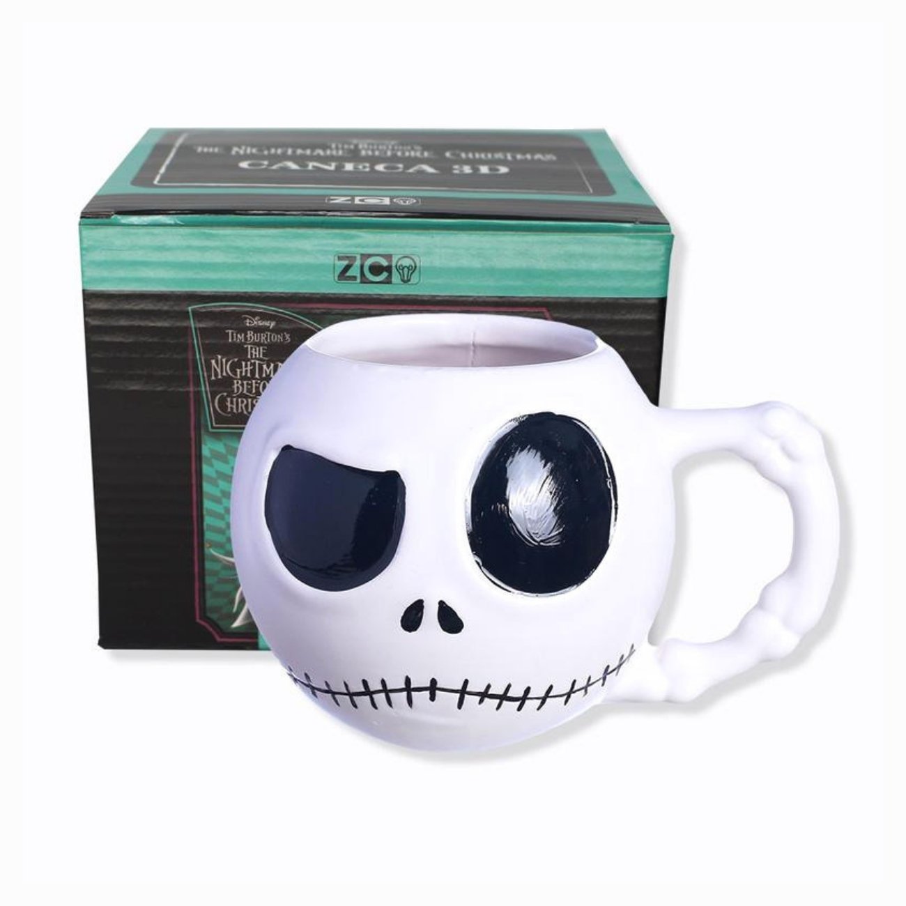 Caneca 3D Jack Skellington 450ml Porcelana Zonacriativa - Imagem 4