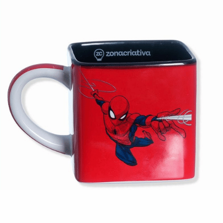 Caneca Cubo Homem-Aranha Spider-Man Marvel 300ml Zonacriativa