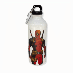 Garrafa Alumínio Deadpool Marvel 500ml com Mosquetão Zonacriativa