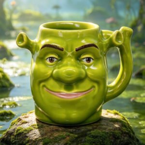 Caneca 3D Shrek 450ml Cerâmica Zonacriativa