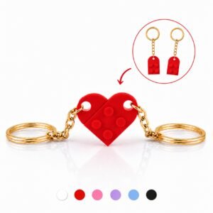 Chaveiro Coração de Encaixe para Casal ou Amigas (2 Peças) Presente Dia dos Namorados