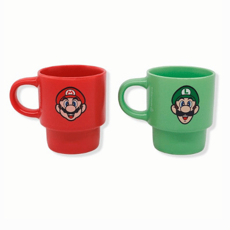 Kit 2 Canecas Empilháveis Super Mario e Luigi 180ml com Suporte Zonacriativa - Imagem 3