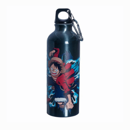 Garrafa Alumínio Luffy One Piece 500ml com Mosquetão Zonacriativa